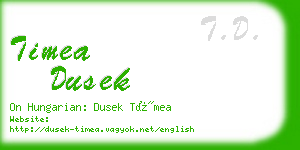 timea dusek business card